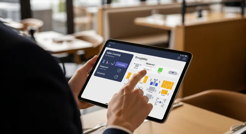 Minimalist infographic illustrating the restaurant Average Order Value (AOV) formula: a digital POS icon representing Total Revenue divided by a guest check icon representing Number of Orders, equaling AOV.