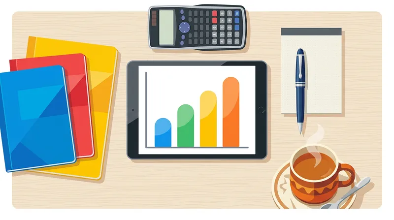 Organized high school study desk with a tablet displaying an ATAR scaling bar chart.