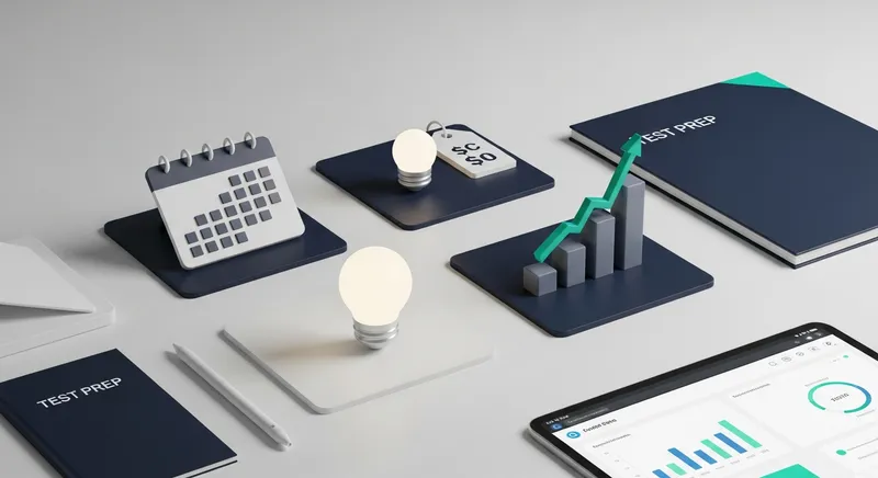 Flat-lay graphic for a 2026 SAT and ACT prep course comparison.