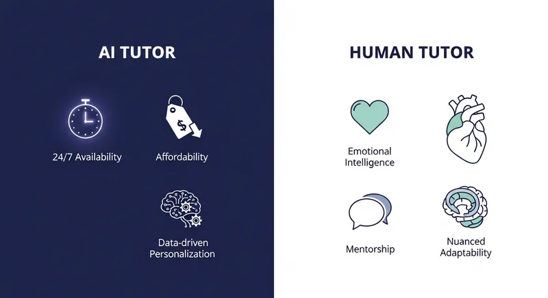 Flat design illustration of a happy student surrounded by interconnected icons representing report cards, standardized tests, classroom quizzes, digital learning apps, and teacher feedback, symbolizing a holistic approach to student data and success.