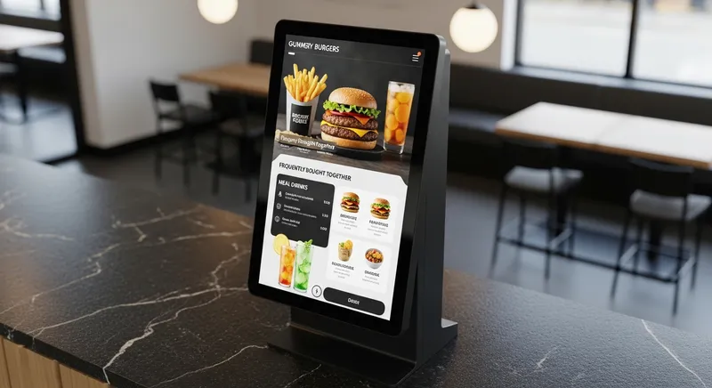 Lazygrid cloud POS system interface on an iPad Pro featuring a color-coded restaurant floor plan and integrated EFTPOS terminal in a modern New Zealand bistro.