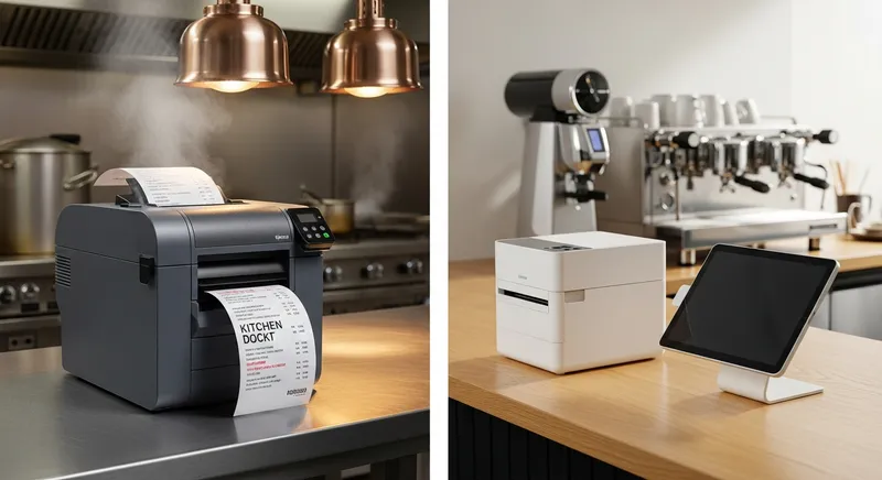 A split-screen comparison of cluttered, traditional paper menus versus a modern 2026 New Zealand cafe using digital menu boards and tablet technology for instant updates.