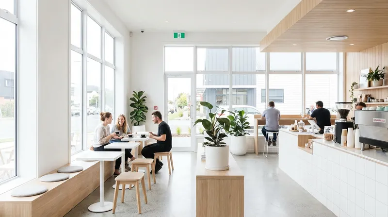 Source a bright, airy, and modern cafe photo from ...
